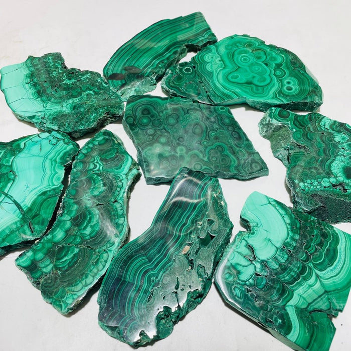 9 Pieces Large Polished Malachite Slab