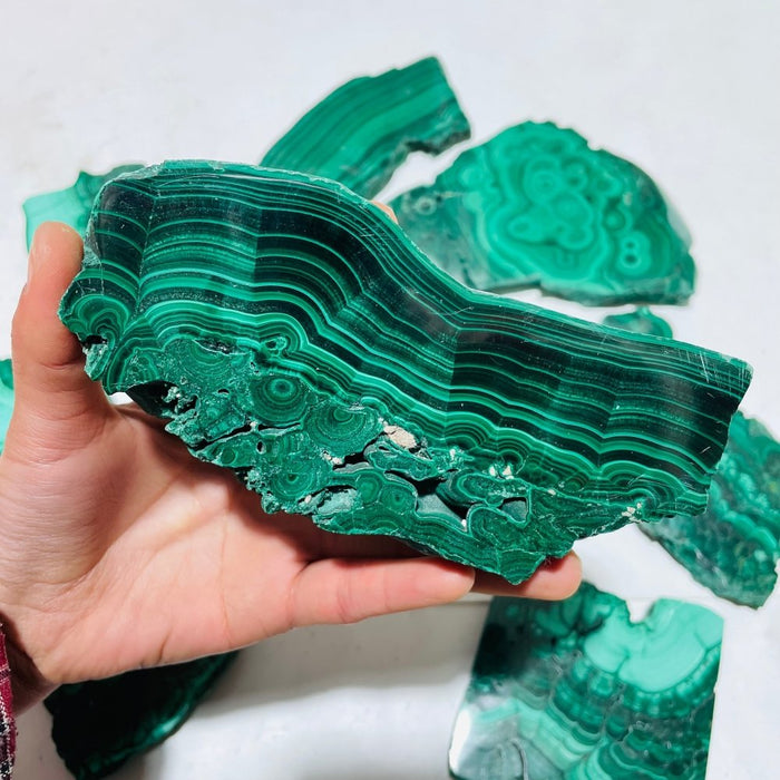 9 Pieces Large Polished Malachite Slab