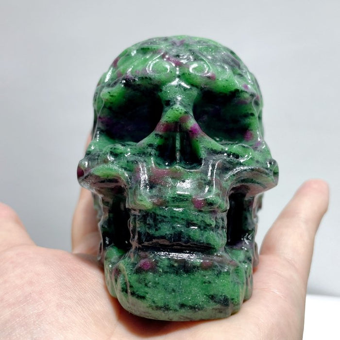 9 Pieces Ruby Zoisite Skull Carving