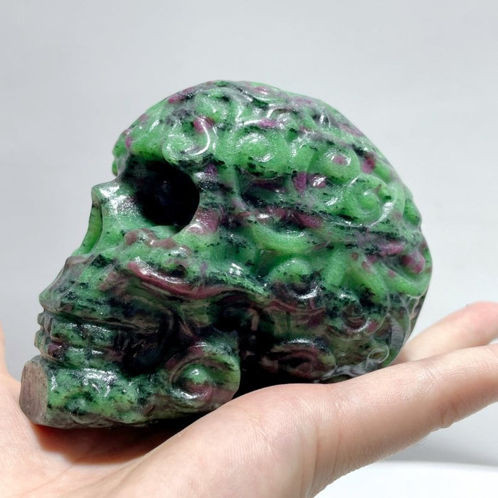 9 Pieces Ruby Zoisite Skull Carving