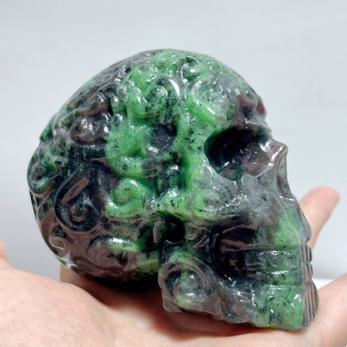 9 Pieces Ruby Zoisite Skull Carving