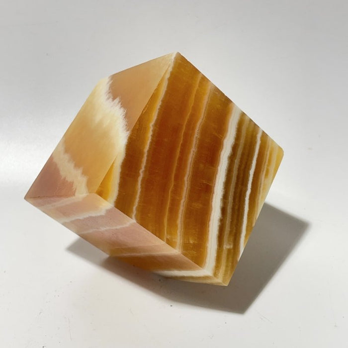 9 Pieces Stripe Yellow Calcite Stand Cube