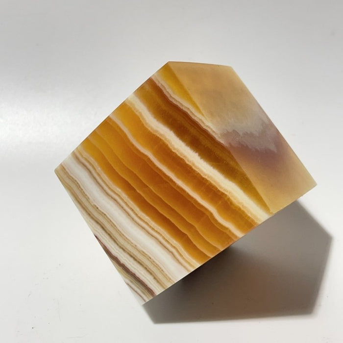9 Pieces Stripe Yellow Calcite Stand Cube