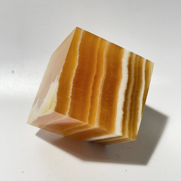 9 Pieces Stripe Yellow Calcite Stand Cube