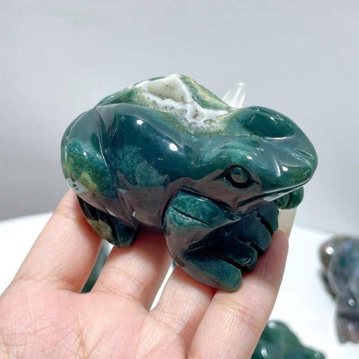 9 Pieces Unique Ocean Jasper Frog Carving