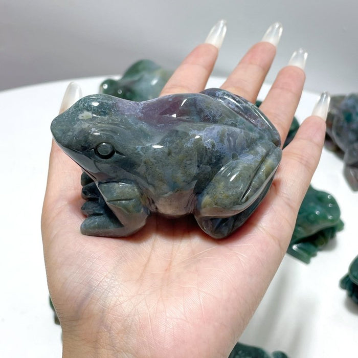 9 Pieces Unique Ocean Jasper Frog Carving