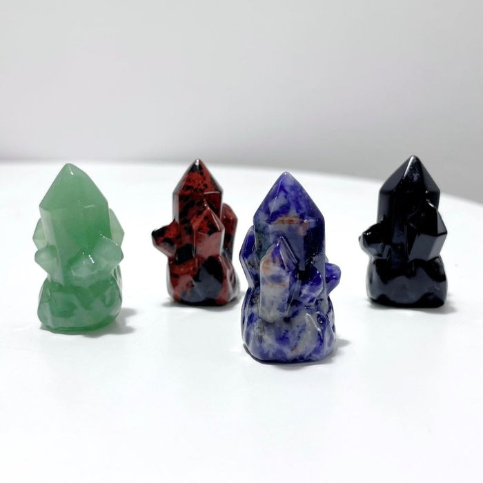 9 Types Crystal Cluster Rocket Shaped Carving Wholesale Pink Opal Obsidian