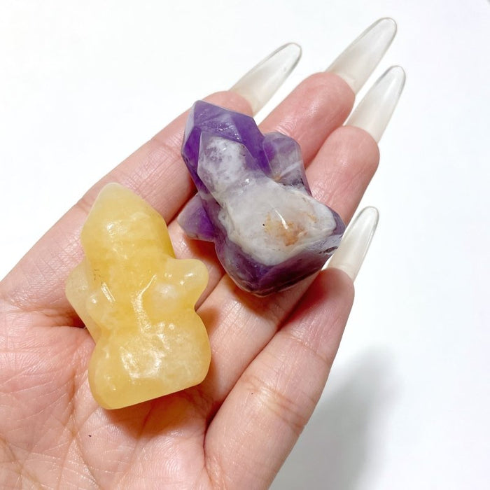 9 Types Crystal Cluster Rocket Shaped Carving Wholesale Pink Opal Obsidian
