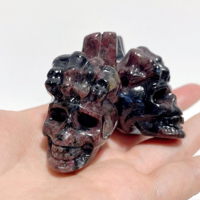 9 Types Crystal Skull With Hand Carving Wholesale Pink Opal Obsidian