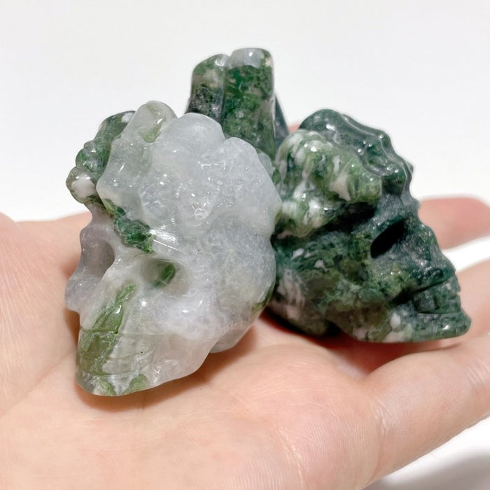 9 Types Crystal Skull With Hand Carving Wholesale Pink Opal Obsidian
