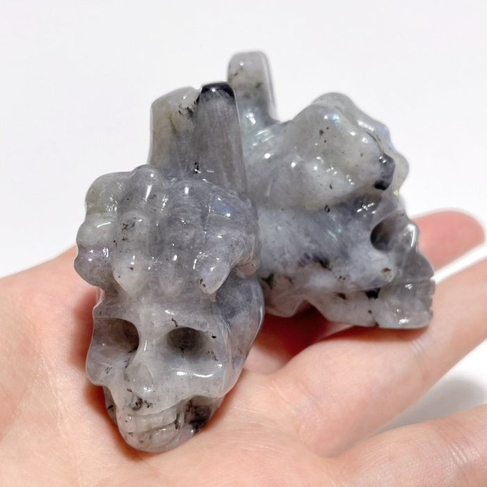 9 Types Crystal Skull With Hand Carving Wholesale Pink Opal Obsidian