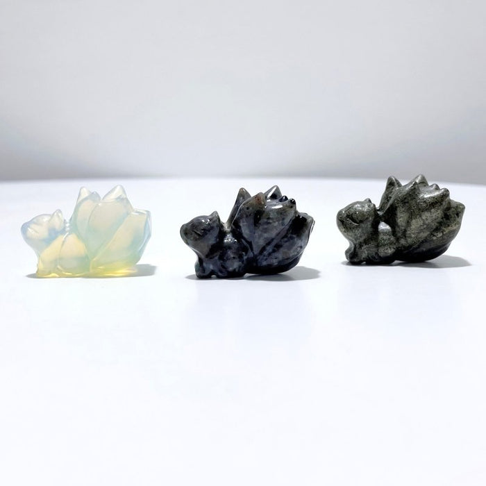 9 Types Nine-Tailed Fox Carving Wholesale Pink Opal Yooperlite
