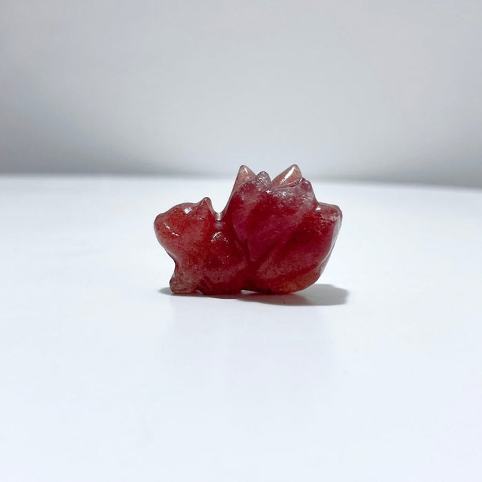 9 Types Nine-Tailed Fox Carving Wholesale Pink Opal Yooperlite