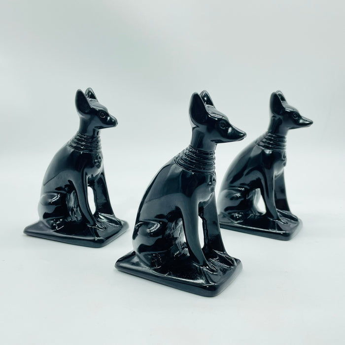 Black Obsidian Egyptian Anubis Dog Carving Wholesale