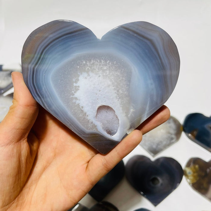23 Pieces High Quality Large Geode Druzy Agate Heart
