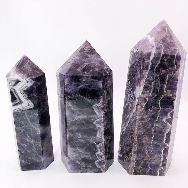 High Quality Large Amethyst Chevron Tower Wholesale