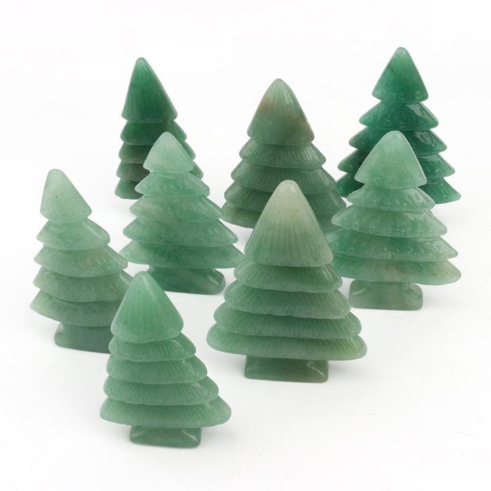 Green Aventurine Polished Carved Christmas Tree Wholesale