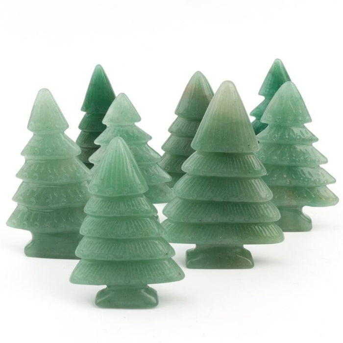 Green Aventurine Polished Carved Christmas Tree Wholesale