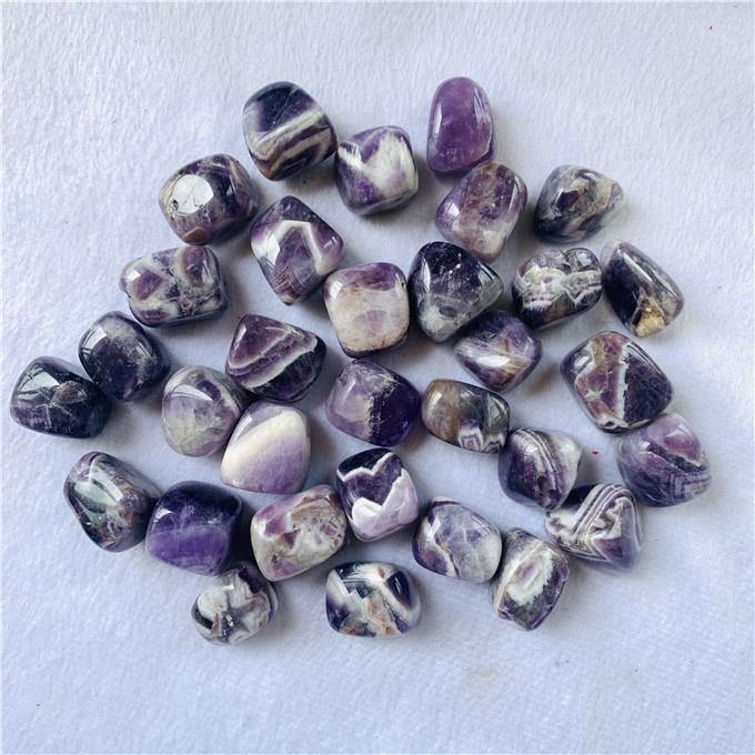 Polished Chevron Amethyst Tumbled Stones Wholesale