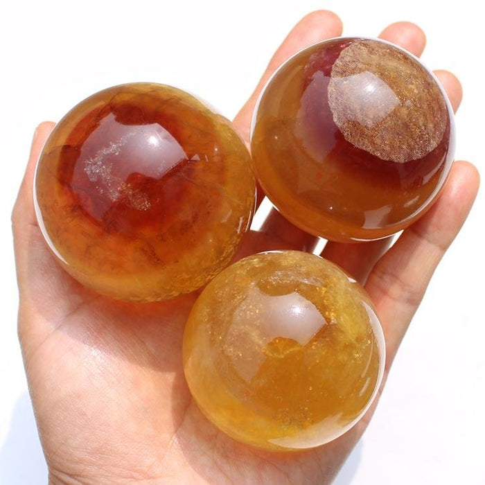 Natural Yellow Fluorite Sphere Ball Wholesale