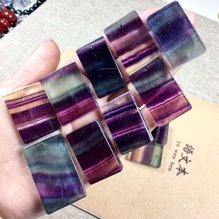 High Quality Rainbow Colourful Fluorite Cuboid