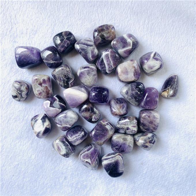 Polished Chevron Amethyst Tumbled Stones Wholesale