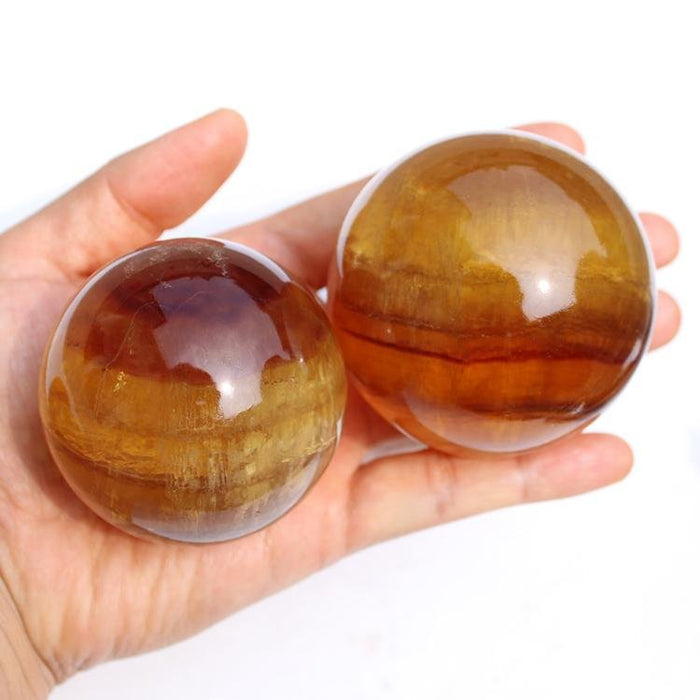 Natural Yellow Fluorite Sphere Ball Wholesale
