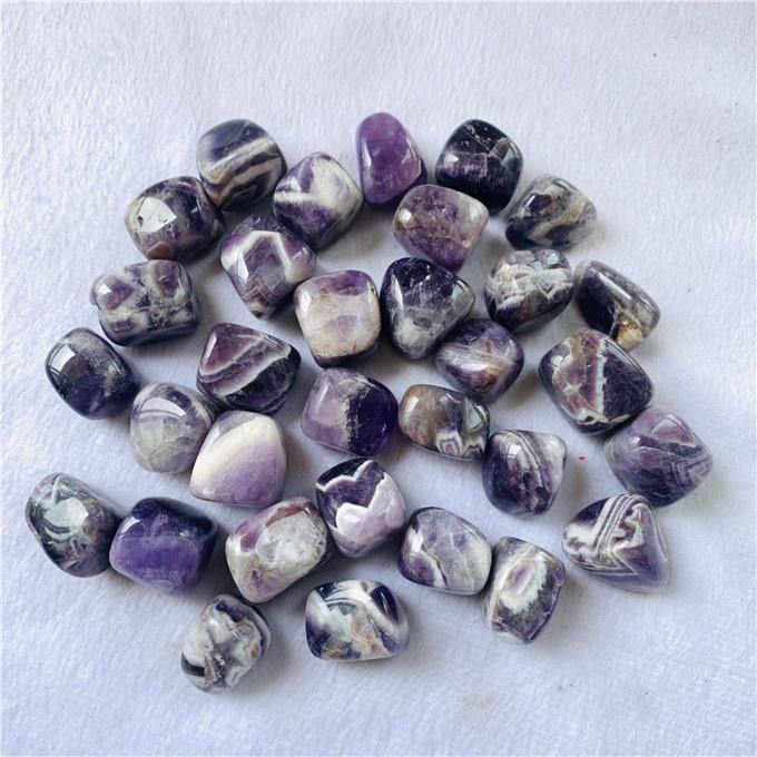 Polished Chevron Amethyst Tumbled Stones Wholesale
