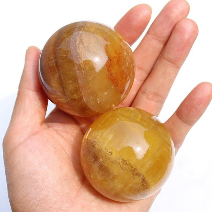 Natural Yellow Fluorite Sphere Ball Wholesale