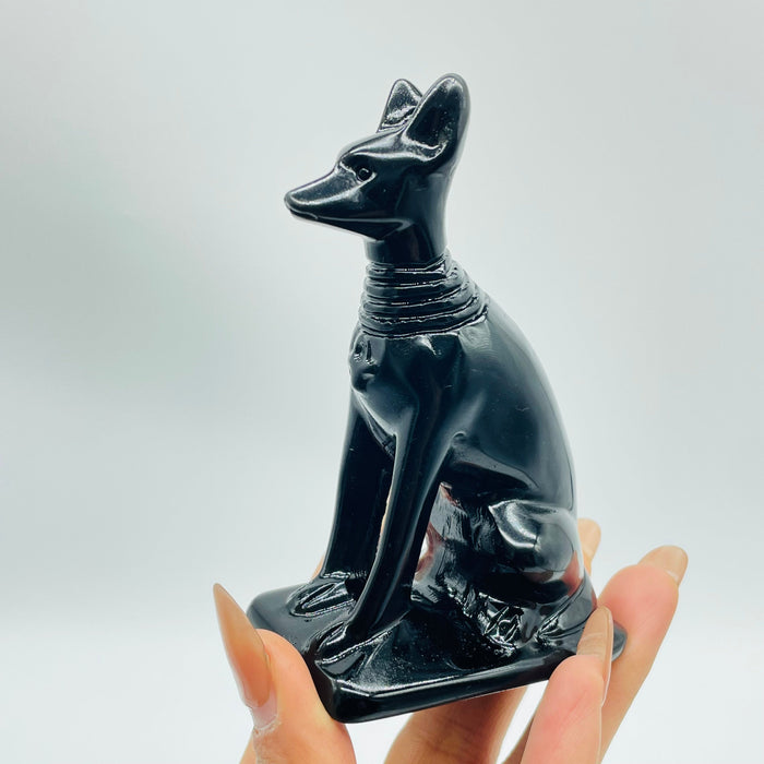 Black Obsidian Egyptian Anubis Dog Carving Wholesale
