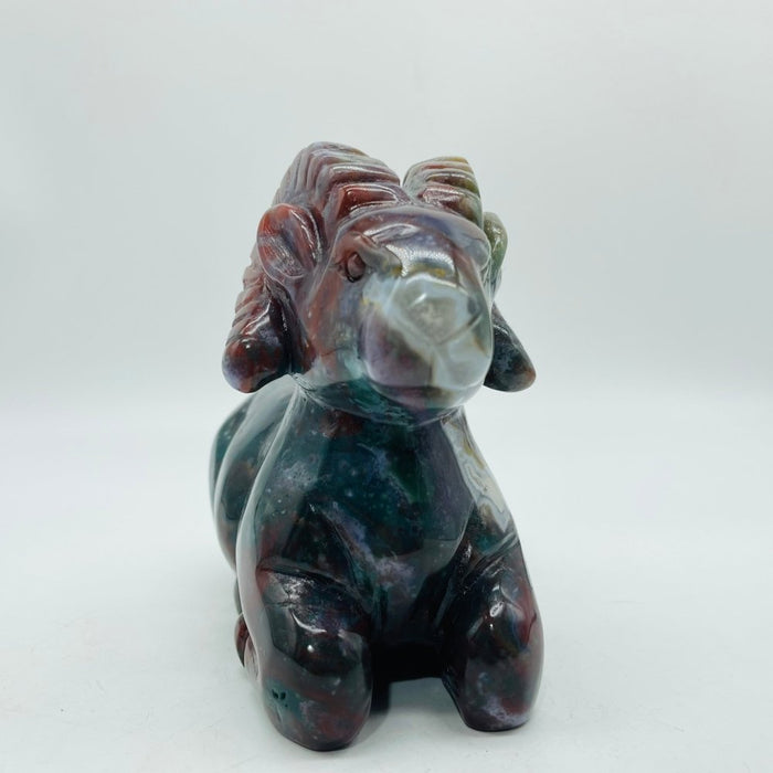 High Quality Ocean Jasper Goat Carving