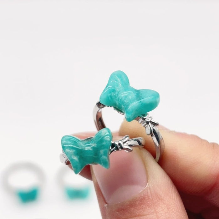 Amazonite Bow Tie Crystal Ring Wholesale