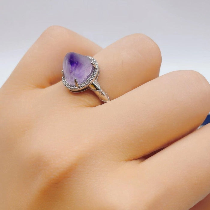 Raw Amethyst Point Ring Wholesale