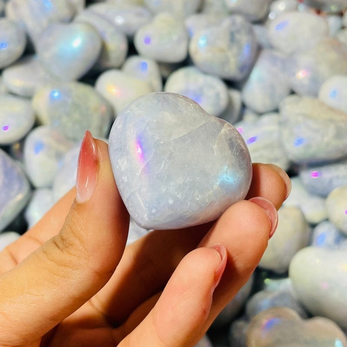Aura Blue Calcite Stone Heart Wholesale