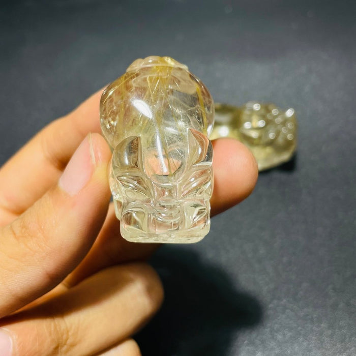 2 Pieces High Quality Golden Rutile Pi Xiu Carving