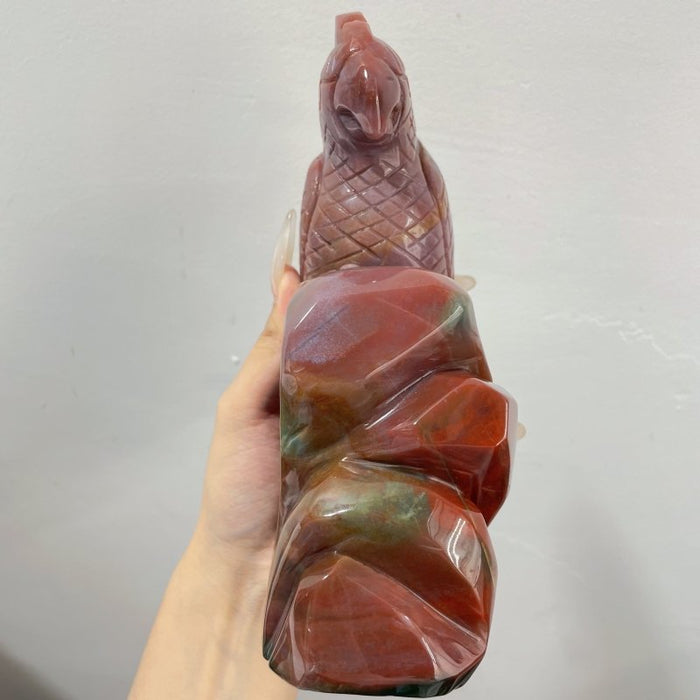 Beautiful Large Ocean Jasper Parrot Carving