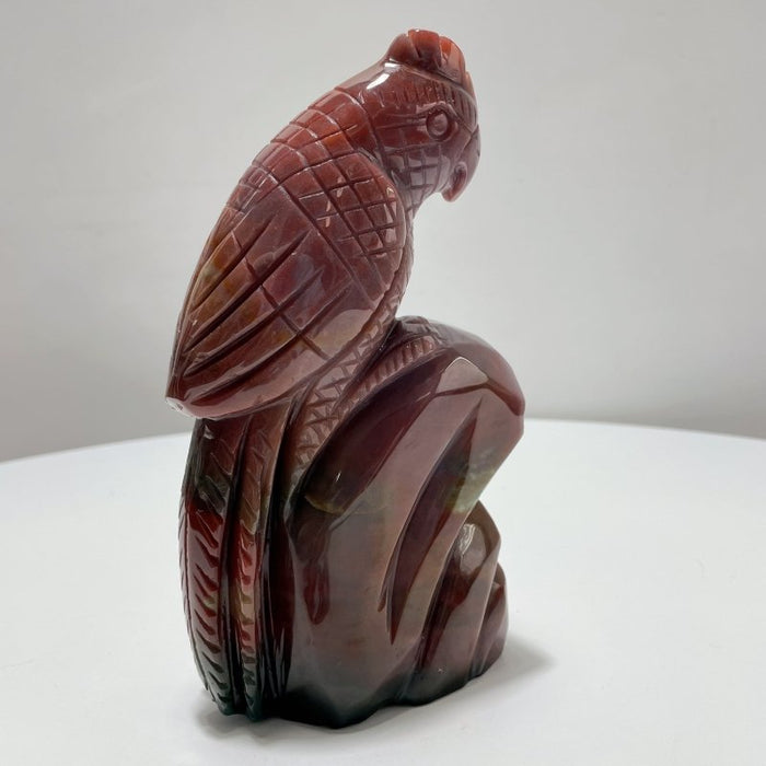 Beautiful Large Ocean Jasper Parrot Carving