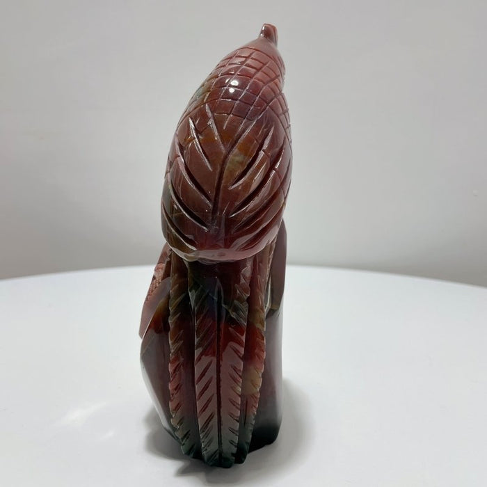 Beautiful Large Ocean Jasper Parrot Carving