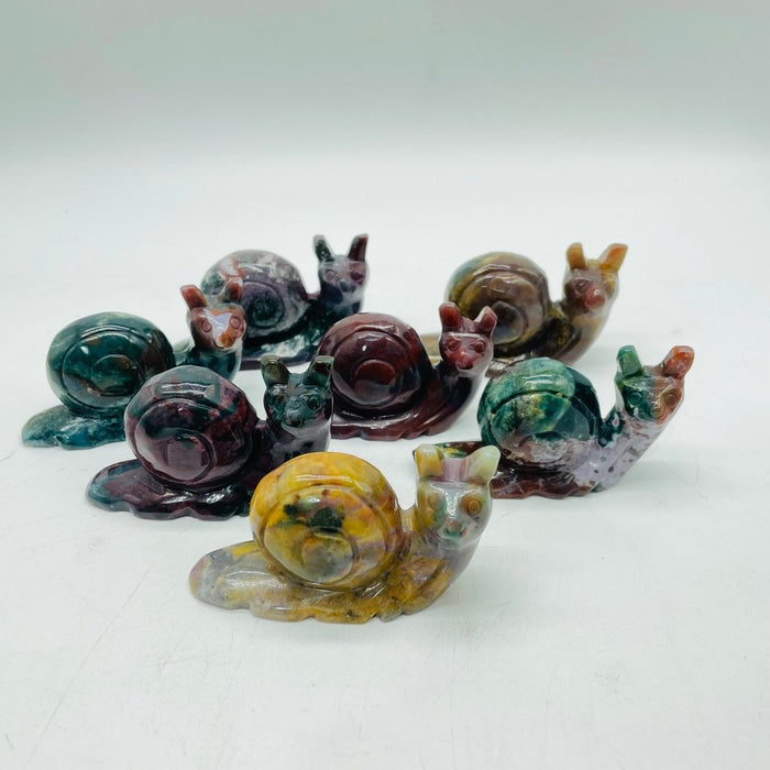 Beautiful Large Ocean Jasper Snails Carving Wholesale