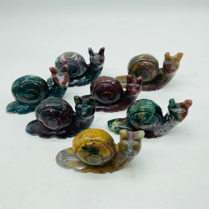 Beautiful Large Ocean Jasper Snails Carving Wholesale