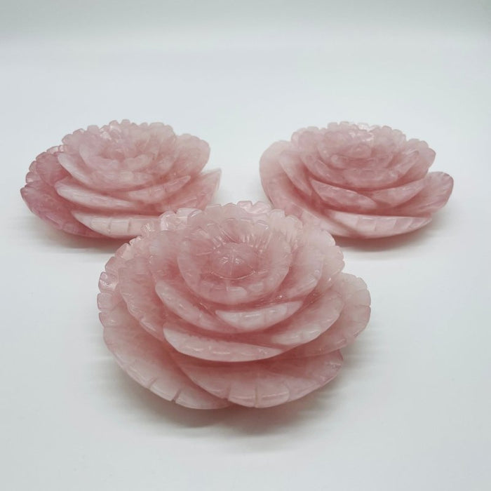 Beautiful Large Rose Quartz Flower Carving Wholesale