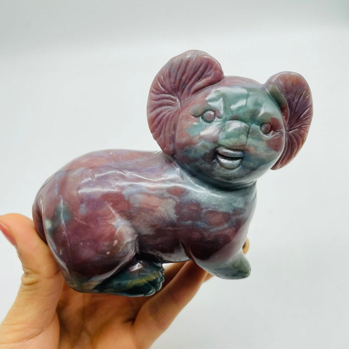 Beautiful Ocean Jasper Koala Carving