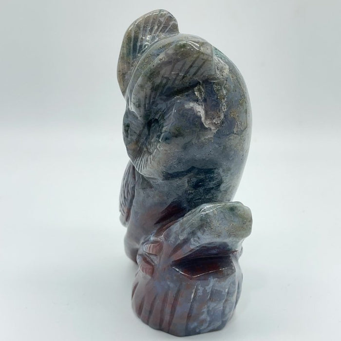 Beautiful Ocean Jasper Owl Carving