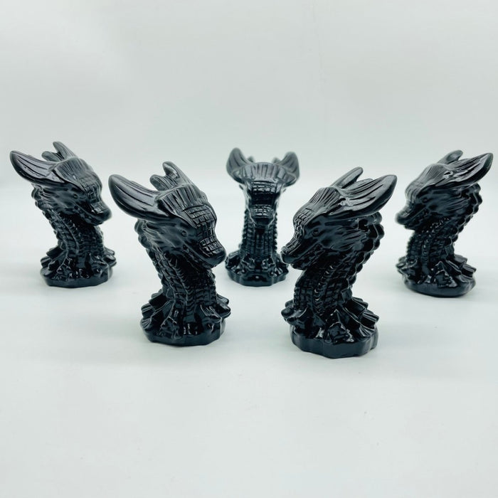 Black Obsidian Dragon Head Carving Wholesale