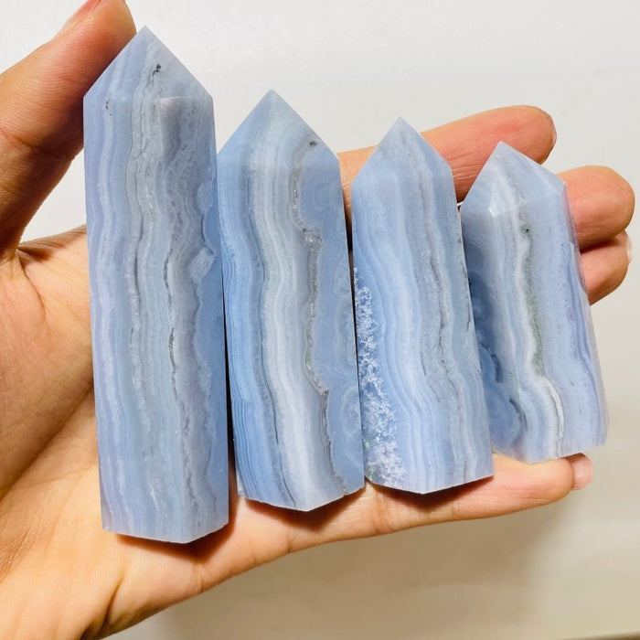 Blue Lace Agate Tower Point Crystal Wholesale
