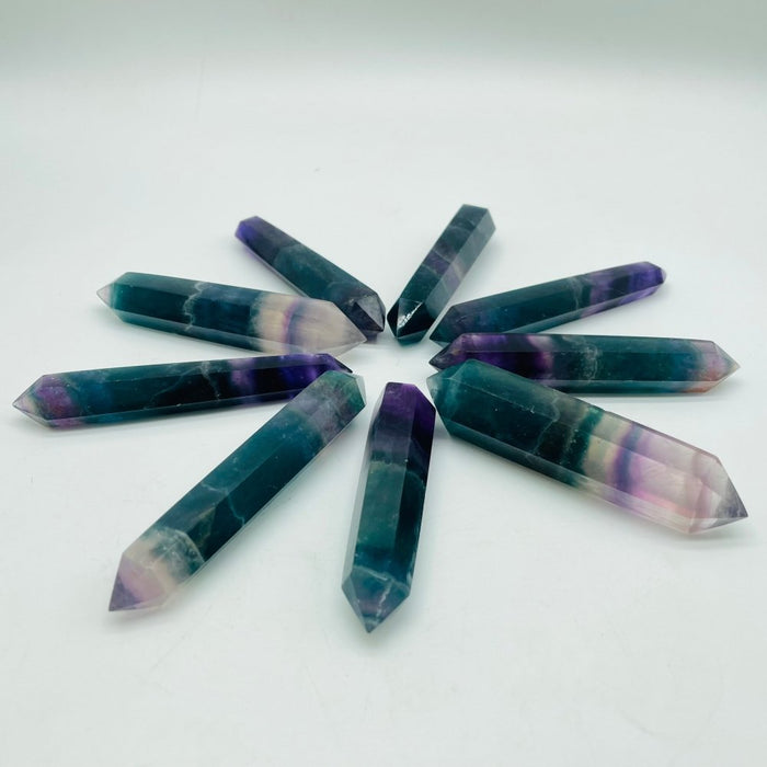 Blue Purple Fluorite Double Point Tower Wholesale