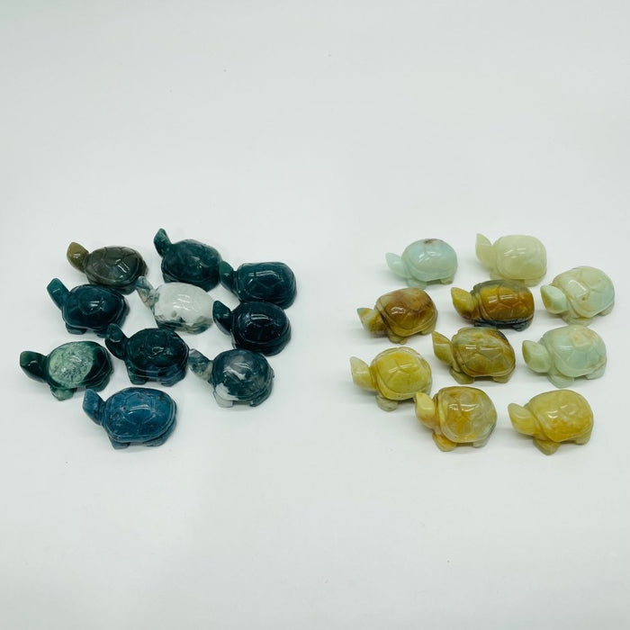 4 Types Turtle Carving Wholesale Caribbean & Moss Agate