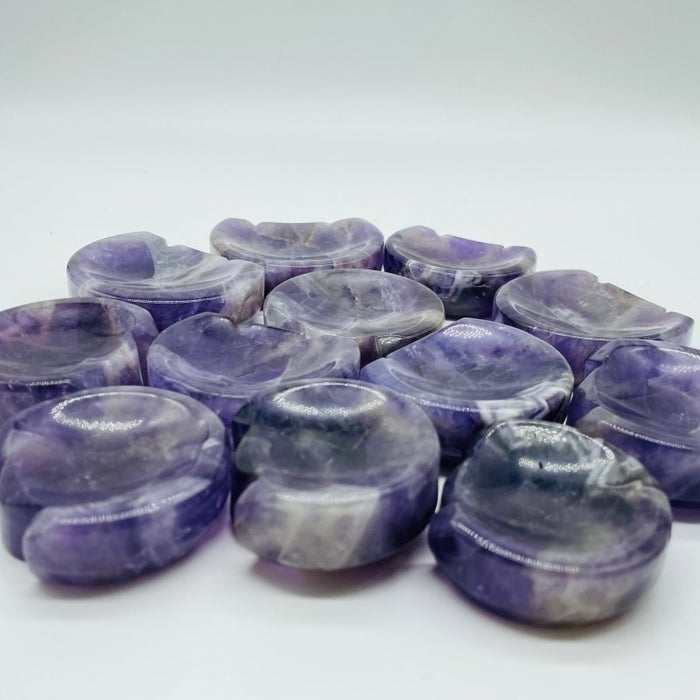 Cat Head Shape Chevron Amethyst Shallow Bowl Wholesale