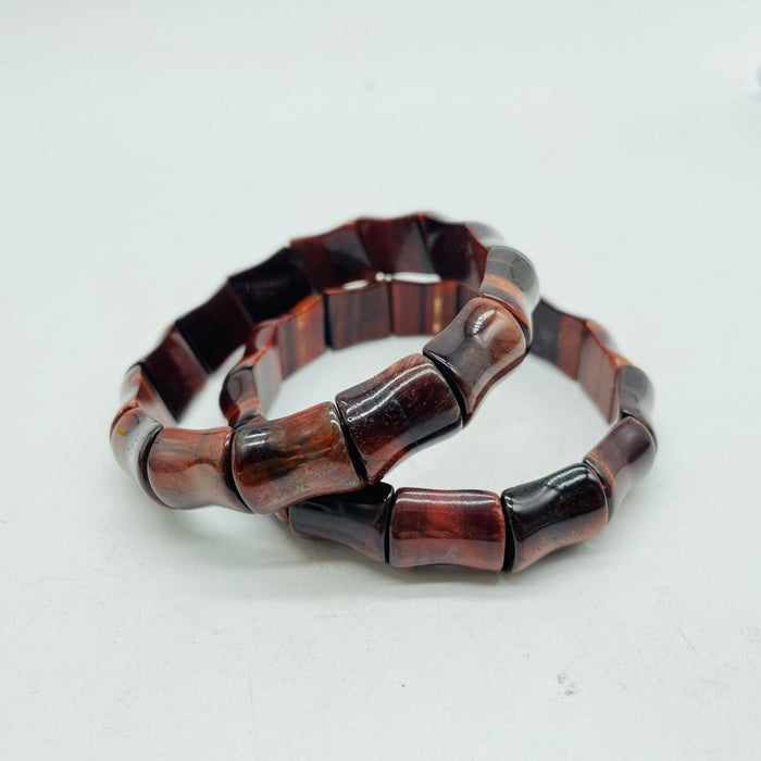 Chevron Amethyst & Red Tiger Eye Bracelet Crystal Wholesale
