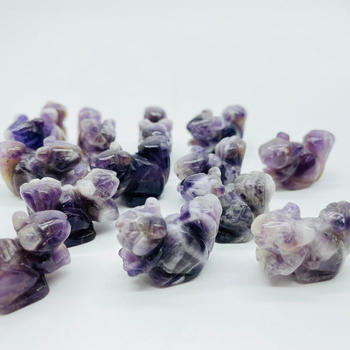 Mini Squirrel Carving Animals Chevron Amethyst&Opalite Wholesale